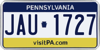 PA license plate JAU1727