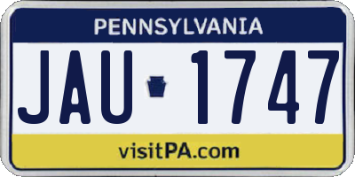 PA license plate JAU1747