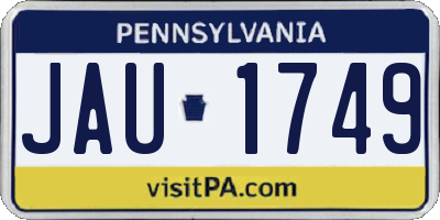 PA license plate JAU1749