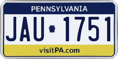 PA license plate JAU1751