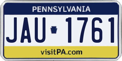 PA license plate JAU1761