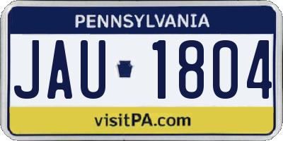 PA license plate JAU1804