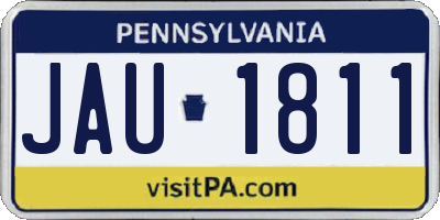 PA license plate JAU1811