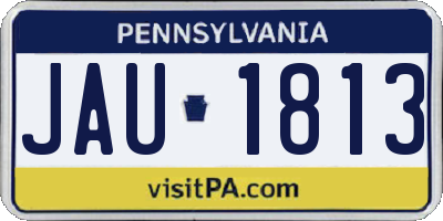 PA license plate JAU1813