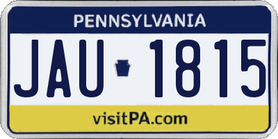 PA license plate JAU1815