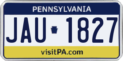 PA license plate JAU1827