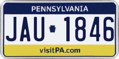PA license plate JAU1846