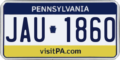 PA license plate JAU1860