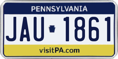 PA license plate JAU1861