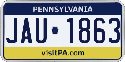 PA license plate JAU1863