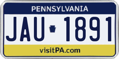 PA license plate JAU1891