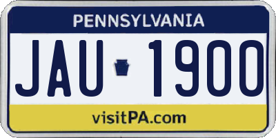 PA license plate JAU1900