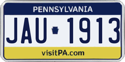 PA license plate JAU1913