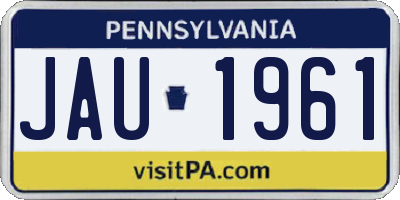PA license plate JAU1961