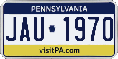 PA license plate JAU1970