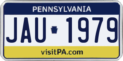 PA license plate JAU1979