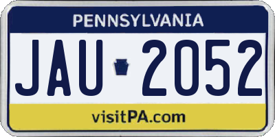 PA license plate JAU2052