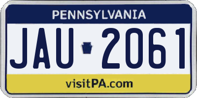 PA license plate JAU2061