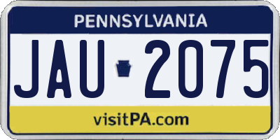 PA license plate JAU2075