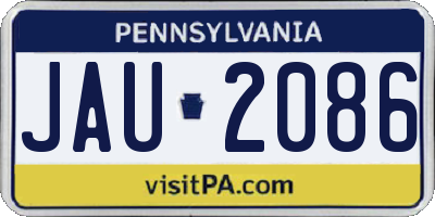 PA license plate JAU2086