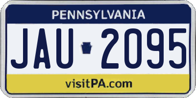 PA license plate JAU2095