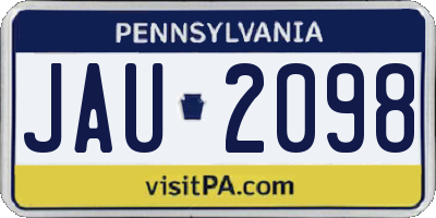 PA license plate JAU2098