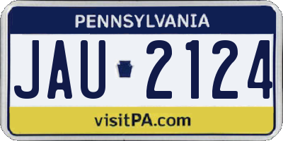 PA license plate JAU2124