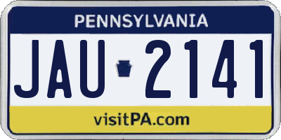 PA license plate JAU2141