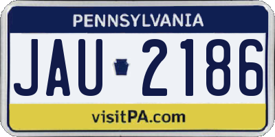 PA license plate JAU2186
