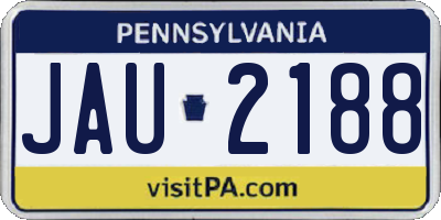 PA license plate JAU2188