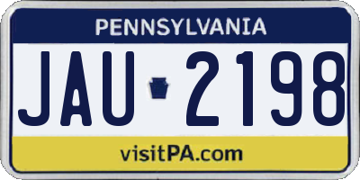 PA license plate JAU2198