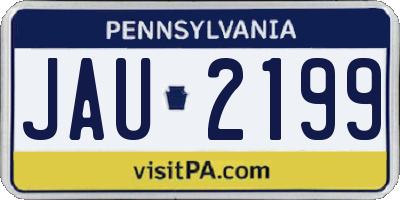 PA license plate JAU2199