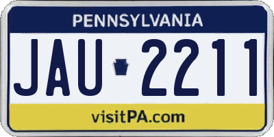 PA license plate JAU2211