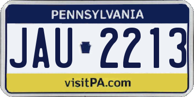PA license plate JAU2213