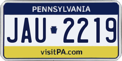 PA license plate JAU2219