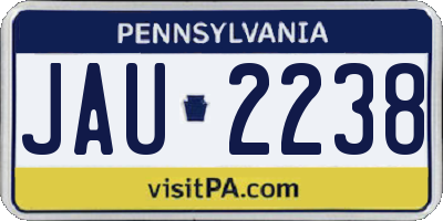 PA license plate JAU2238