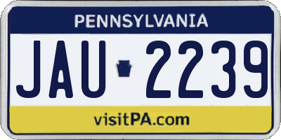 PA license plate JAU2239