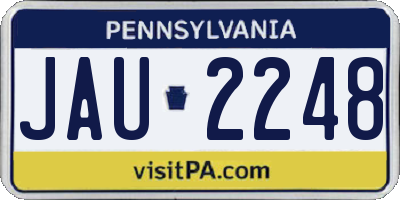 PA license plate JAU2248