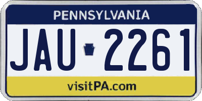 PA license plate JAU2261