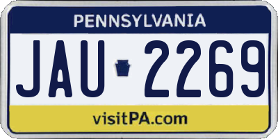 PA license plate JAU2269