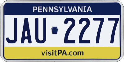 PA license plate JAU2277
