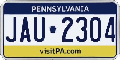 PA license plate JAU2304