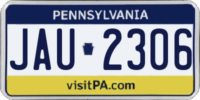 PA license plate JAU2306
