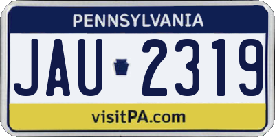 PA license plate JAU2319