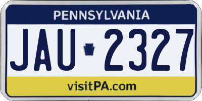 PA license plate JAU2327