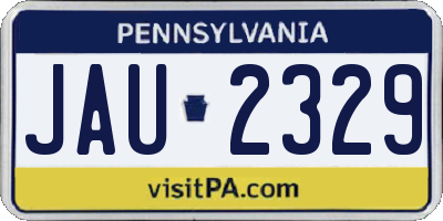 PA license plate JAU2329