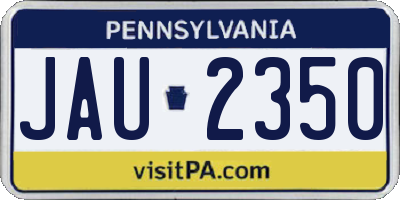 PA license plate JAU2350