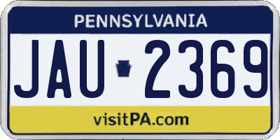 PA license plate JAU2369