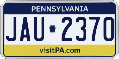 PA license plate JAU2370