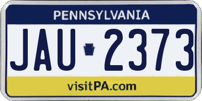 PA license plate JAU2373